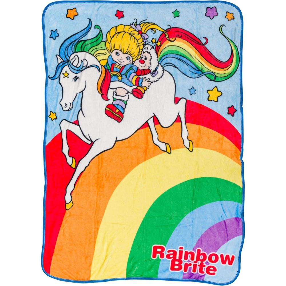 imageSilver Buffalo Care Bears Plush Fleece Throw Blanket 45quot x 60quot 250 GSMRainbow Brite  Starlite  and Twink