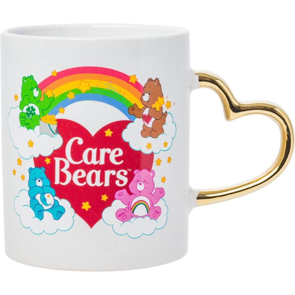 imageSilver Buffalo Care Bears Rainbow Mug with Sculpted Heart Handle Features Bedtime Good Luck Cheer and Tenderheart Bears 14 OuncesCare Bears