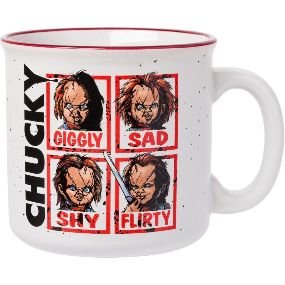 imageSilver Buffalo Chucky Good Guys 4 pack Plastic Cup Set 22 OuncesChucky Moods