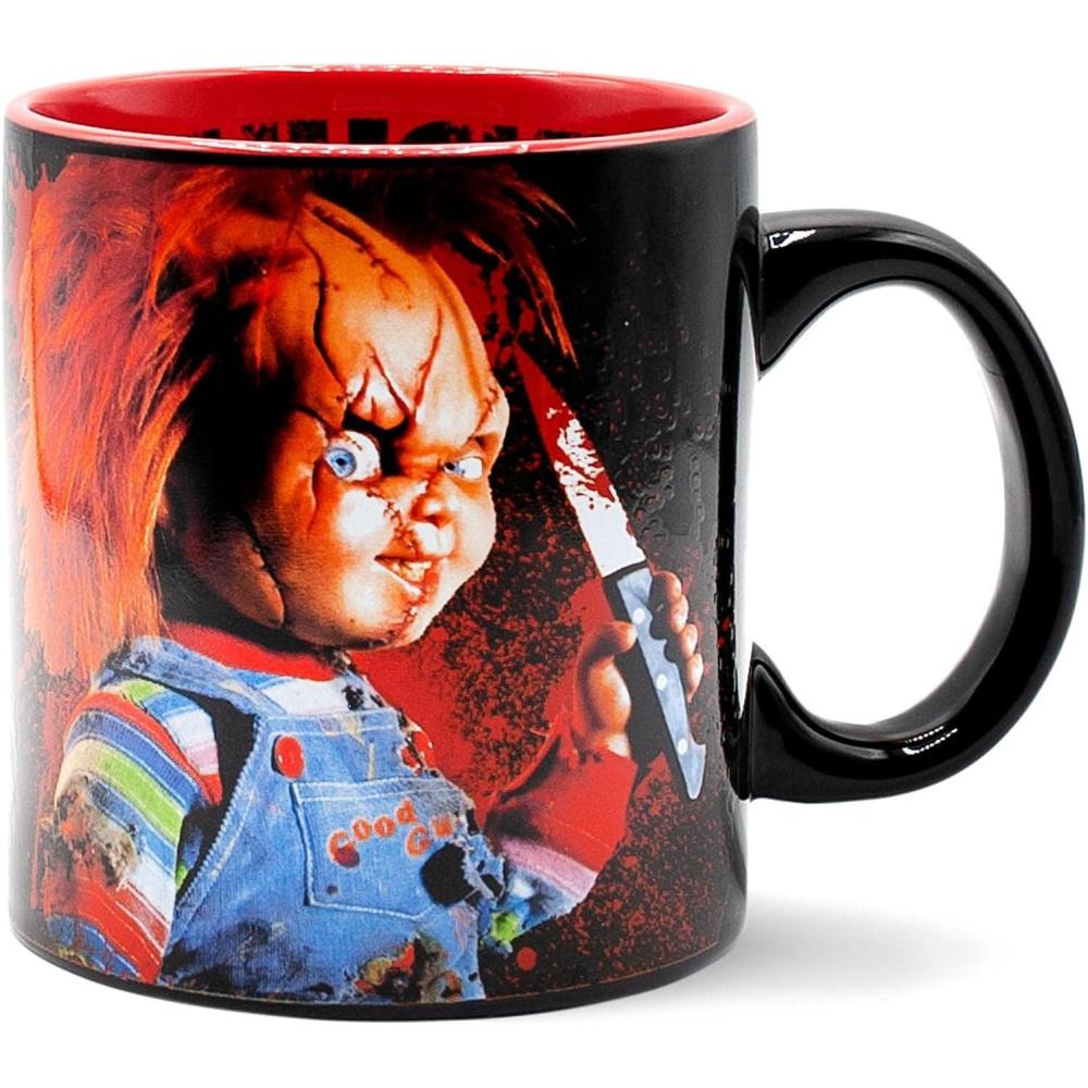 imageSilver Buffalo Classic Ouija Board Inspired Mystifying Oracle Good Bye Scary Ceramic Black Mug 20 OuncesChucky Friends Til The End