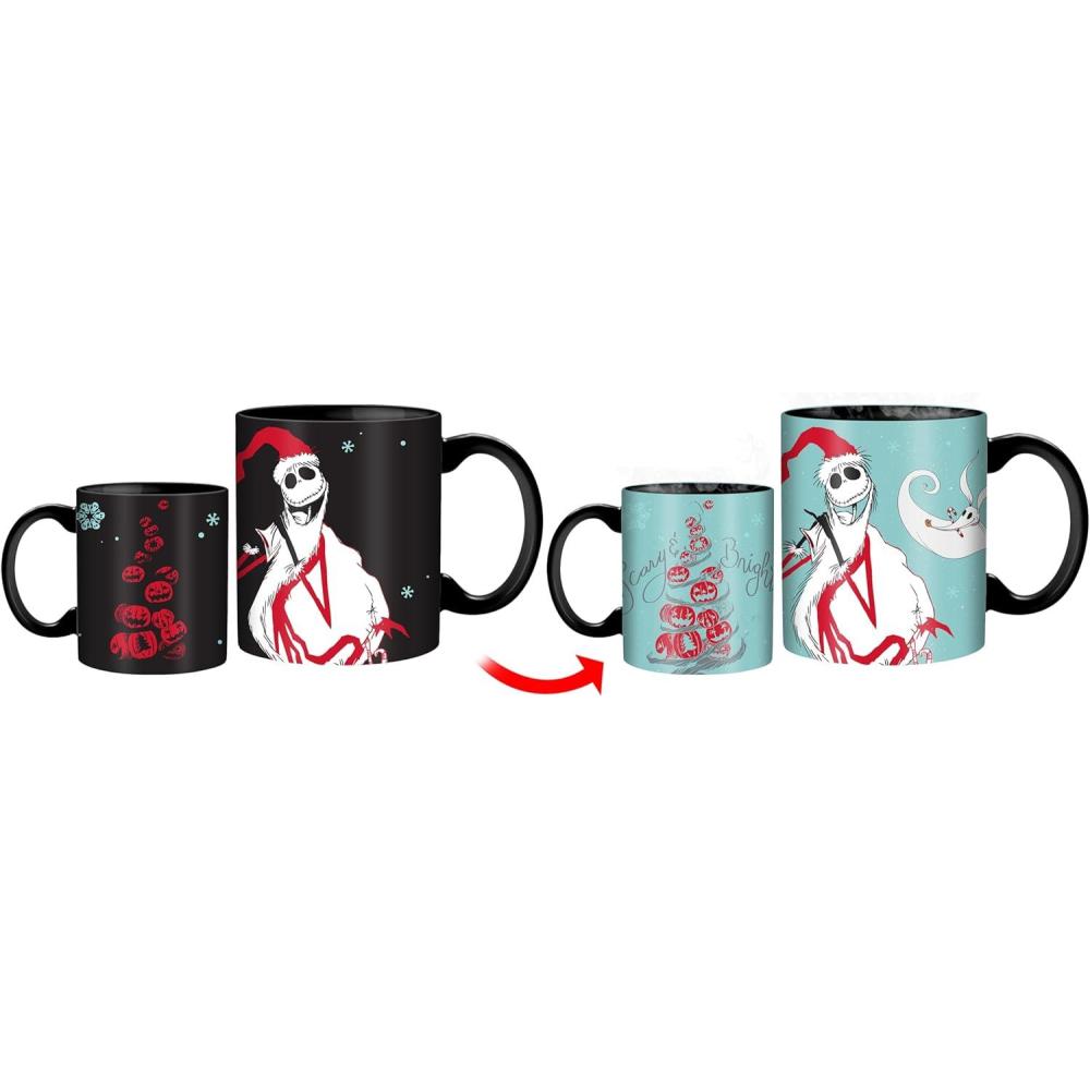 imageSilver Buffalo Disney Alice in Wonderland Cheshire Cat Curiouser and Curiouser Heat Reveal Ceramic Mug 20 OuncesNightmare Before Christmas Scary and Bright
