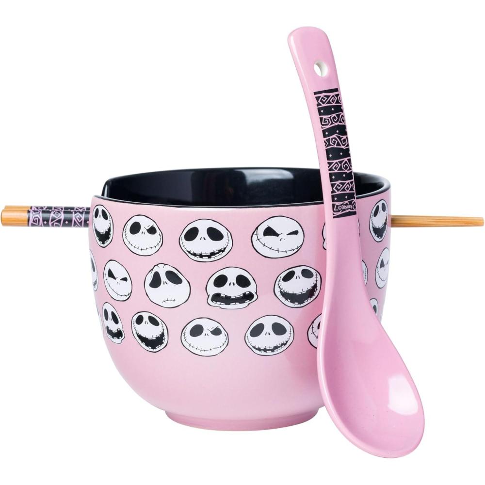 imageSilver Buffalo Disney Alice in Wonderland Featuring Mad Hatter Cheshire Cat and White Rabbit Ceramic Ramen Noodle Rice Bowl with Chopsticks and Spoon Microwave Safe 20 OuncesNightmare Before Christmas Jacks Different Emotions Spoon