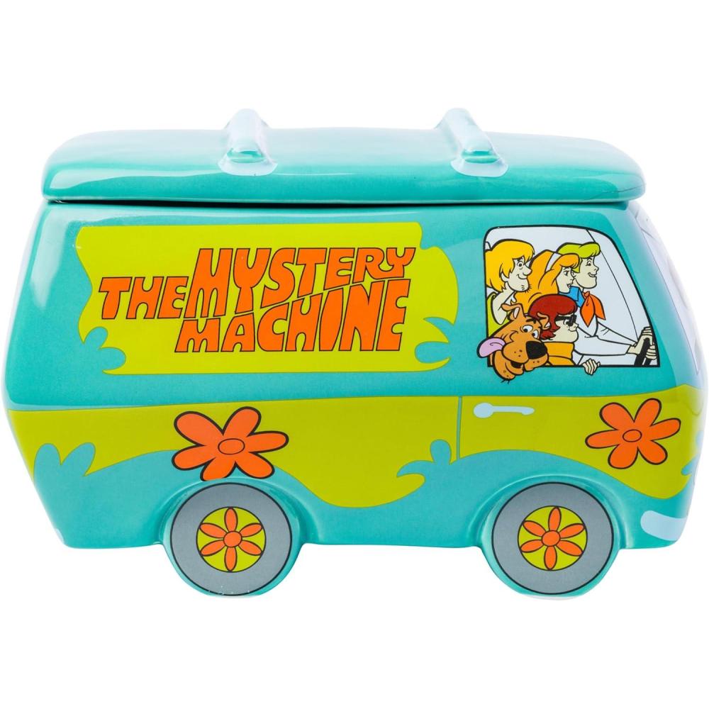 imageSilver Buffalo Disney Alice in Wonderland Flowers and Mushrooms Glass Cookie Snack Candy Jar with Lid SmallScooby Doo Mystery Machine Small Ceramic Sculpted