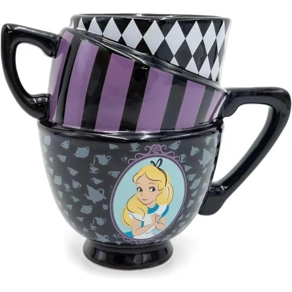 imageSilver Buffalo Disney Alice in Wonderland Stacked Teacup 3D Sculpted Ceramic Coffee Mug 20 Ounces