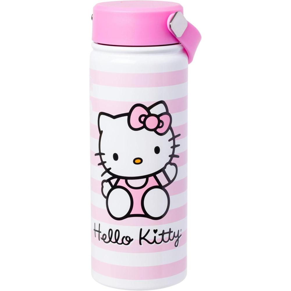 imageSilver Buffalo Disney Lilo and Stitch Aloha Stainless Steel Water Bottle with Swivel Handle 20 OuncesHello Kitty