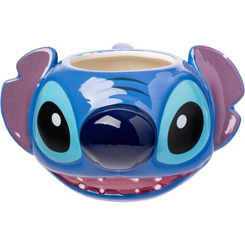 imageSilver Buffalo Disney Lilo and Stitch Ceramic 3D Sculpted Mug Featuring Stitch 24 Ounces
