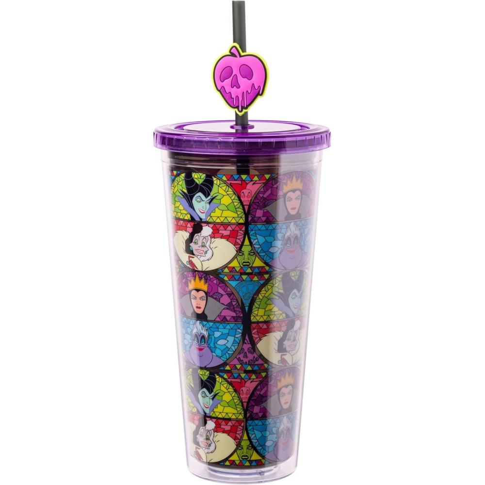 imageSilver Buffalo Disney Lilo and Stitch Cosmic Surfer Plastic Cold Cup with Lid and Straw Topper 24 OuncesDisney Villains