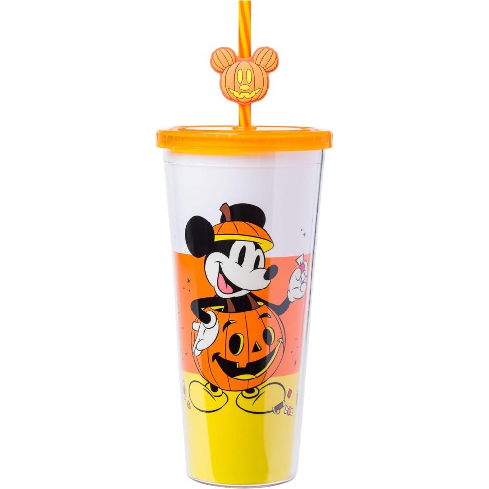 imageSilver Buffalo Disney Lilo and Stitch Cosmic Surfer Plastic Cold Cup with Lid and Straw Topper 24 OuncesMickey Mouse Halloween