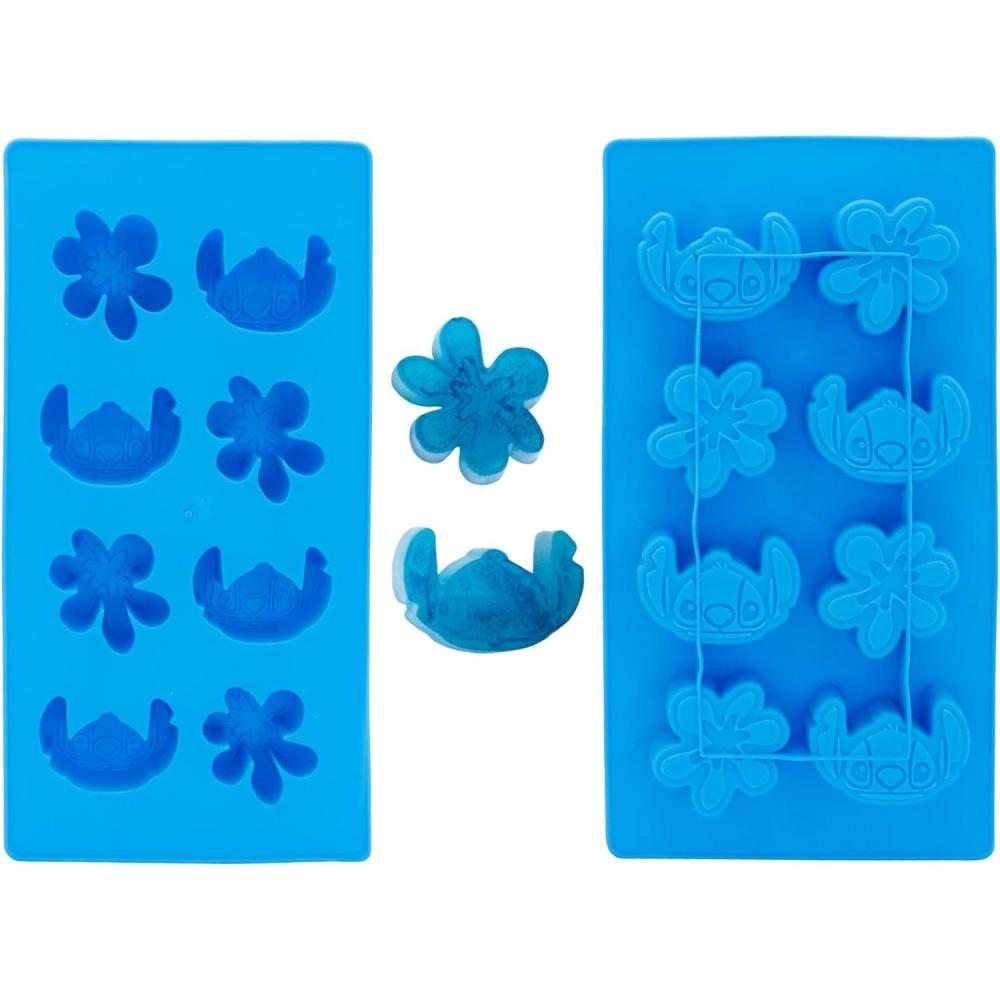 imageSilver Buffalo Disney Lilo and Stitch Ice Cube Tray Featuring Stitch and Tropical Flowers Produces 8 Ice Cubes