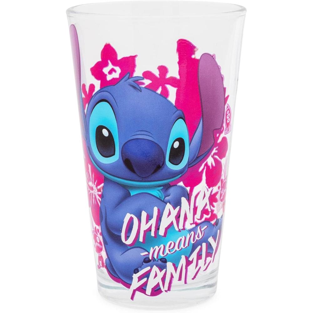 imageSilver Buffalo Disney Lilo and Stitch Ohana Means Family Pint Glass 16 Ounces