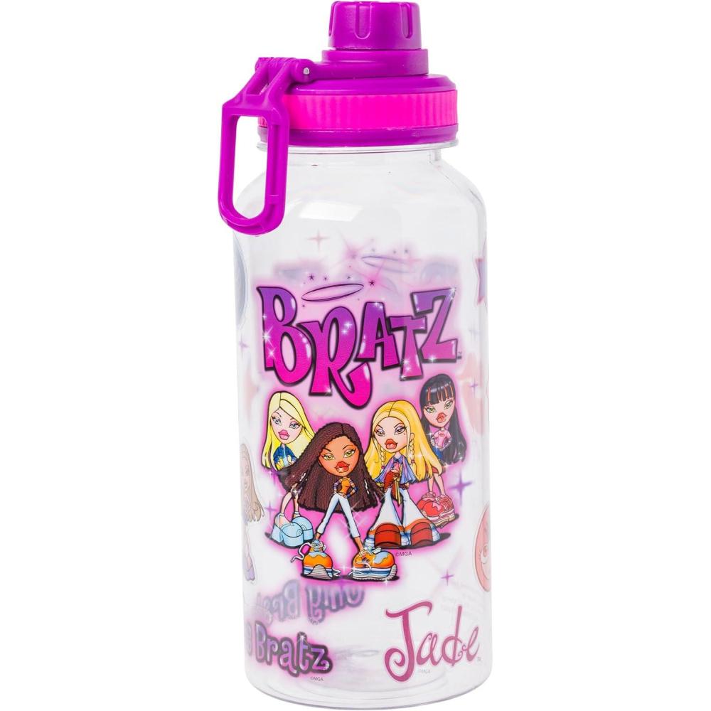 imageSilver Buffalo Disney Mickey Classic Varsity Twist Spout Plastic Water Bottle with Stickers You Stick Yourself Red 32 OuncesBratz Airbrush