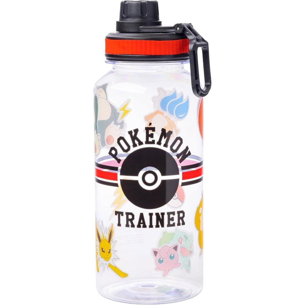 imageSilver Buffalo Disney Mickey Classic Varsity Twist Spout Plastic Water Bottle with Stickers You Stick Yourself Red 32 OuncesPokemon Trainer