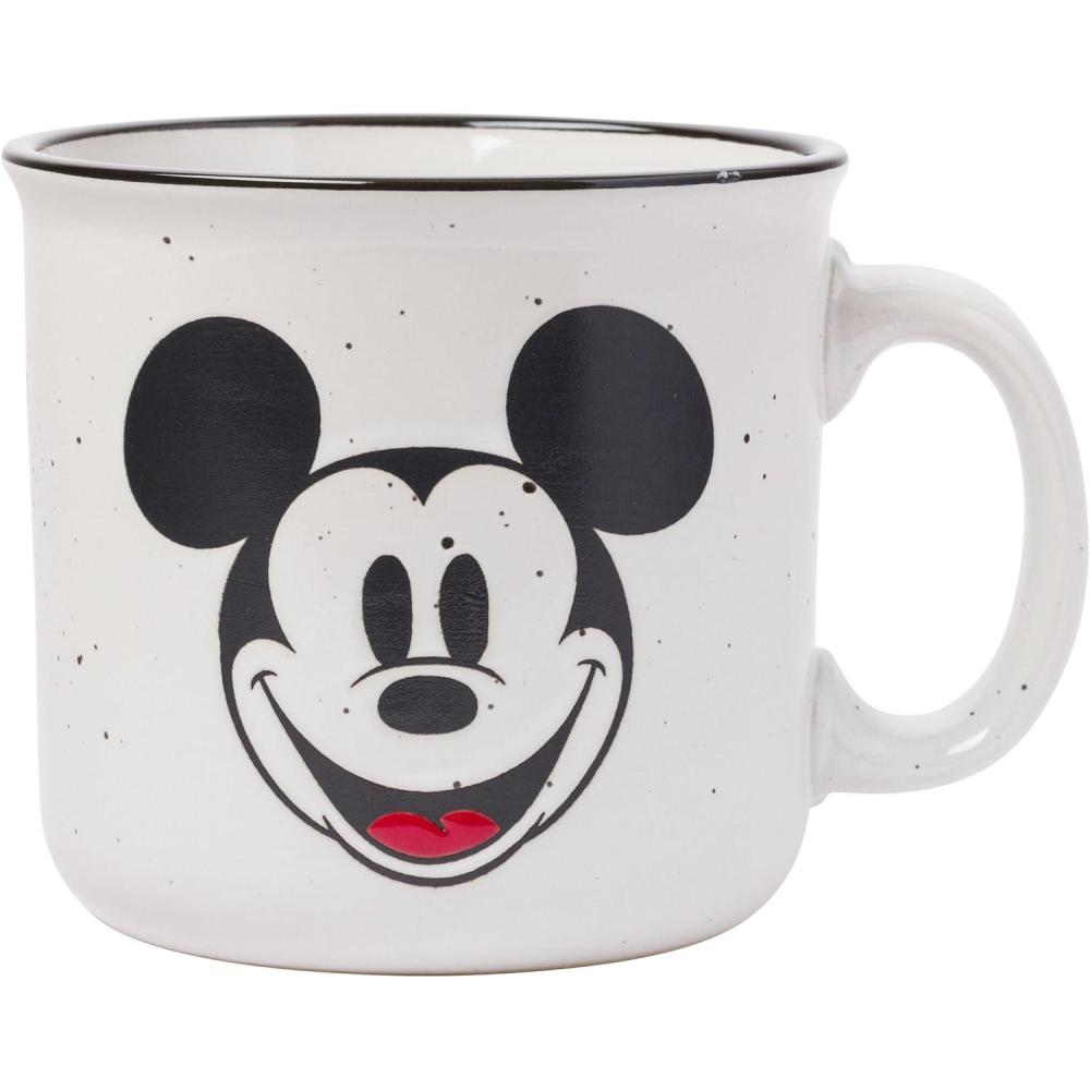 imageSilver Buffalo Disney Mickey Mouse Smile Wax Resist Ceramic Camper Mug 20 Ounces