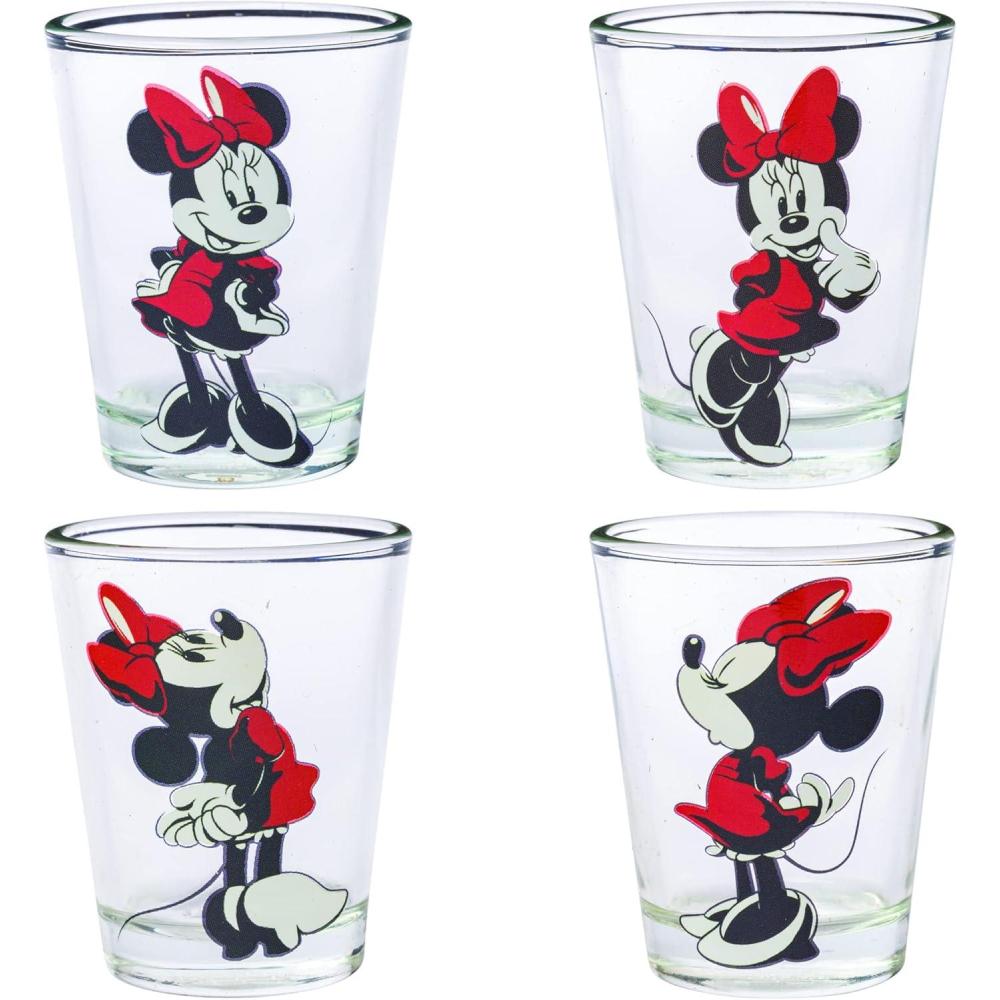 imageSilver Buffalo Disney Minnie Mouse Poses 4 Pack Mini Glasses 15 Ounces