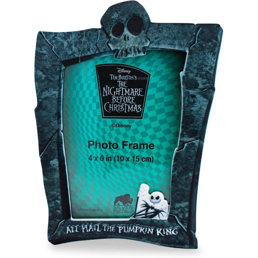 imageSilver Buffalo Disney Nightmare Before Christmas All Hail the Pumpkin King Tombstone Photo Picture Frame Grey 4 x 6 InchesNightmare Before Christmas