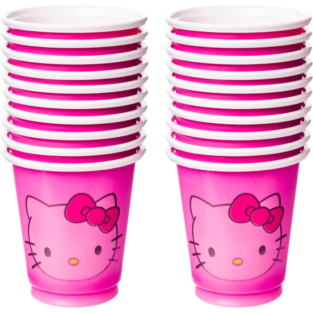imageSilver Buffalo Disney Princess Featuring Belle Snow White Ariel and Cinderella Floral 4 Pack Plastic Mini Cup Set 15 OuncesHello Kitty Mini Party Cups