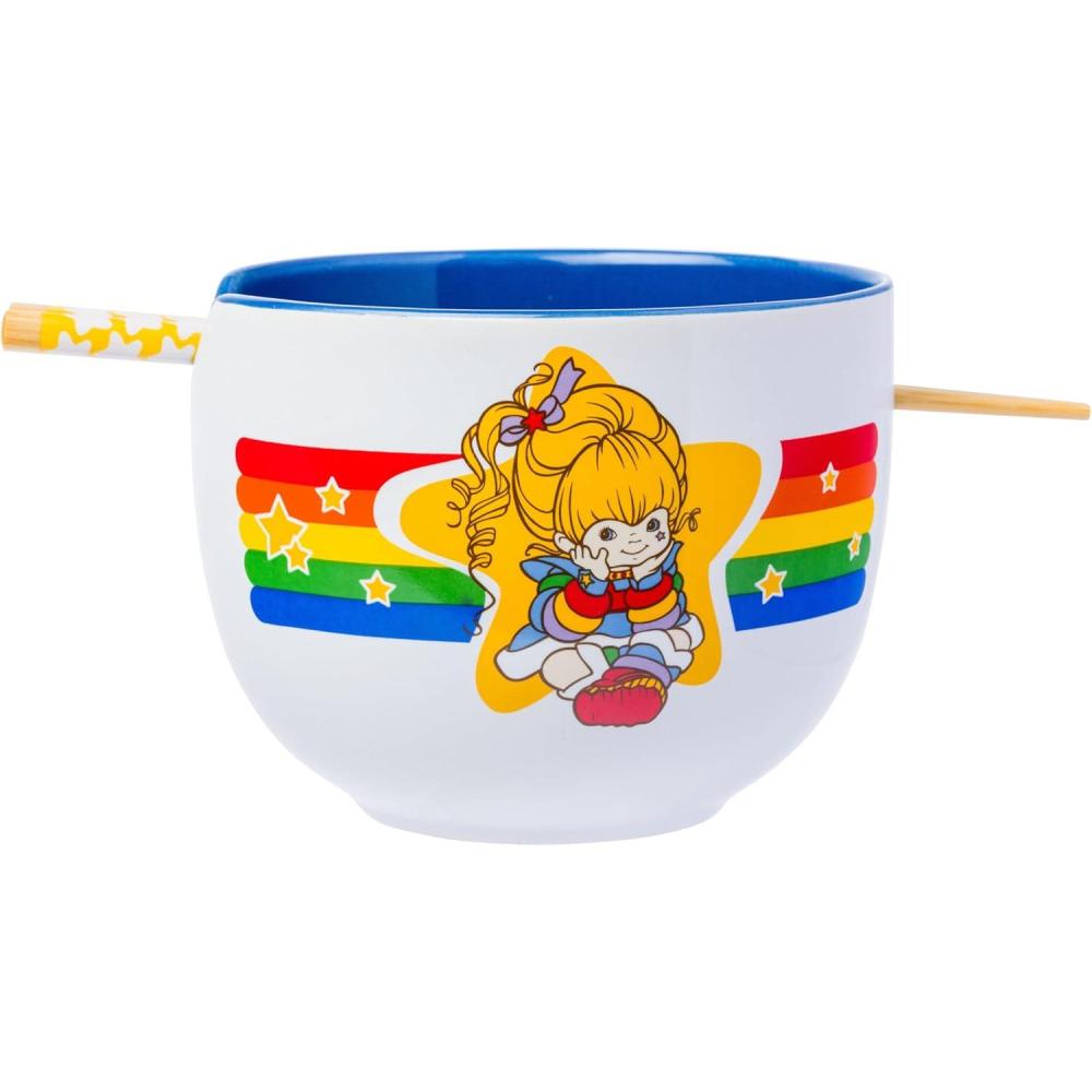 imageSilver Buffalo Disney Princess Little Mermaid Featuring Ariel Moon Ceramic Ramen Noodle Rice Bowl with Chopsticks Microwave Safe 20 OuncesRainbow Brite