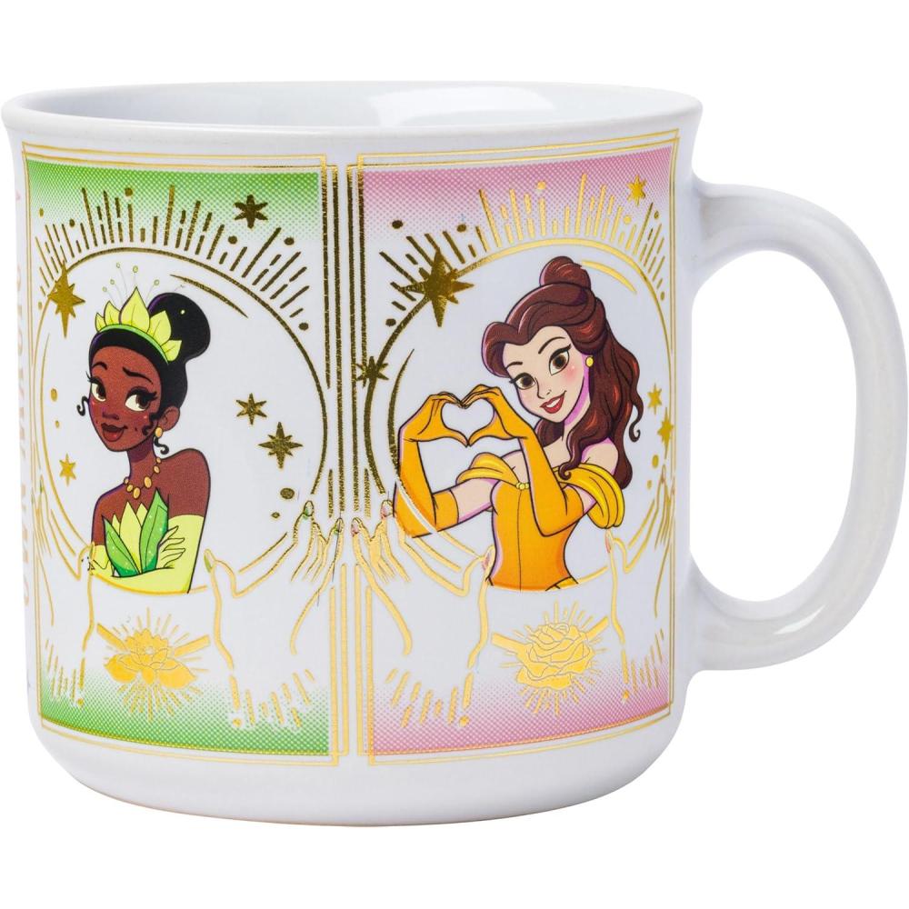 imageSilver Buffalo Disney Princess Mystic Tarot Card Featuring Cinderella Ariel Tiana and Belle Ceramic Camper Mug 20 OuncesMystic Tarot Card 20 Ounces