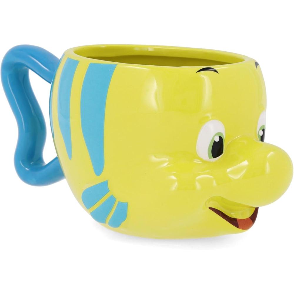 imageSilver Buffalo Disney Princess The Little Mermaid Flounder Ceramic 3D Sculpted Mug 20 Ounces