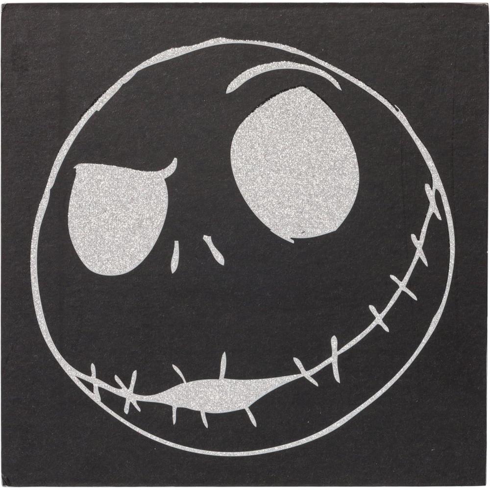 imageSilver Buffalo Disney The Nightmare Before Christmas Glitter Box Wall Sign Featuring Jack Skellington 6quot x 6quot x 15quot