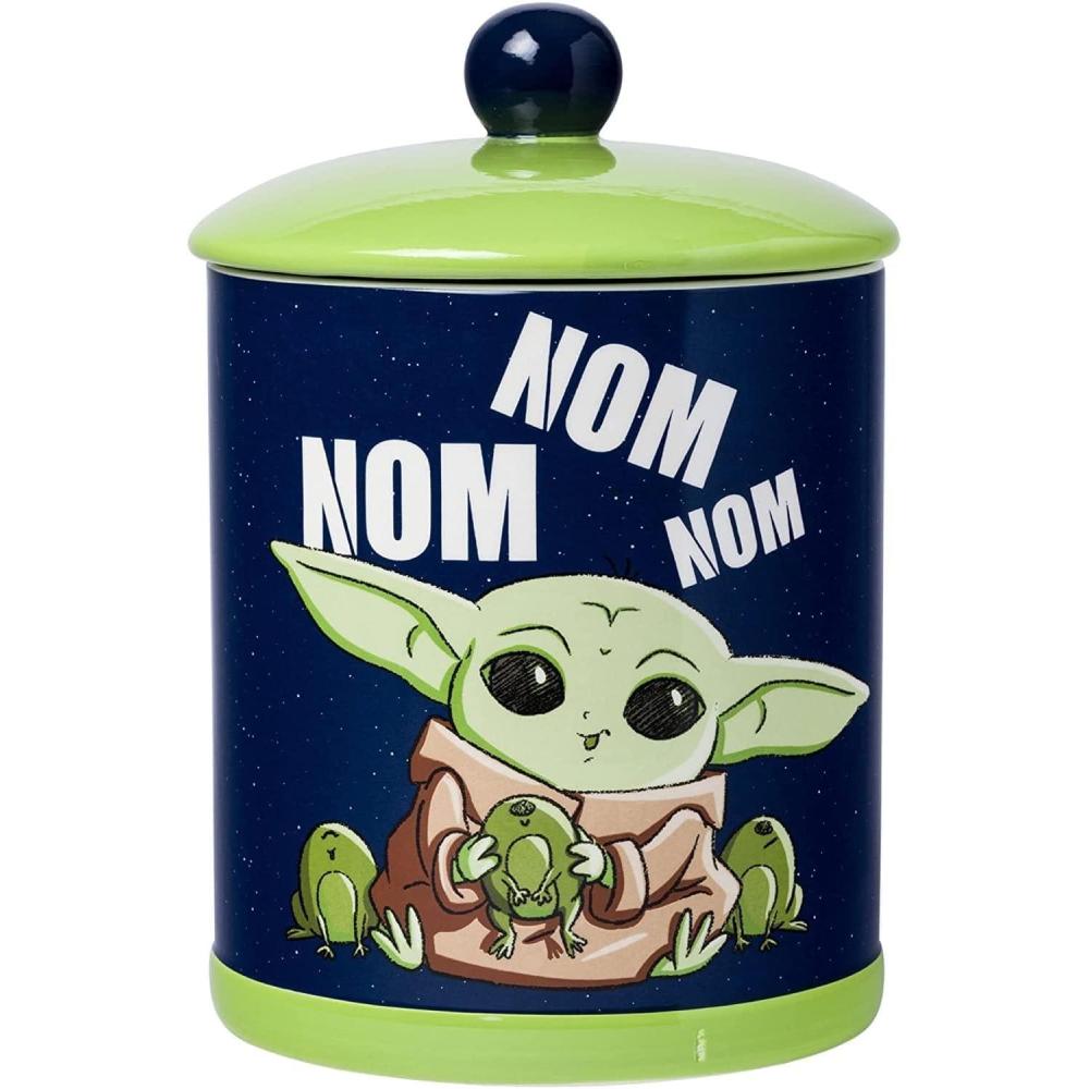 imageSilver Buffalo Disney Tim Burton Nightmare Before Christmas Moon Hill Graveyard Scene Jack Skellington and Sally Glass Cookie Snack Candy Jar with Lid SmallThe Mandalorian Baby Yoda Nom Nom Ceramic
