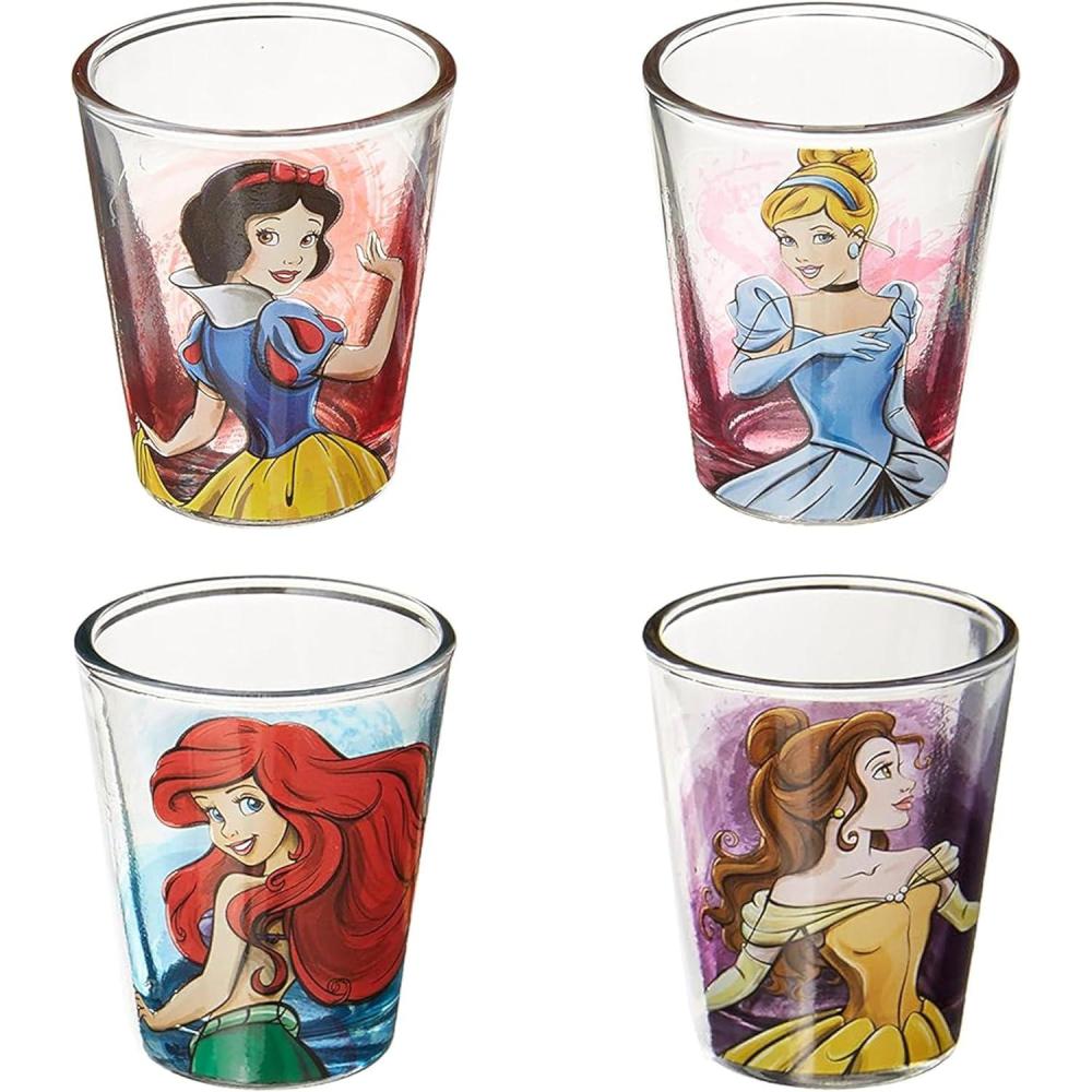 imageSilver Buffalo Disney Vintage Minnie Mouse 4 Pack Mini Glasses Set 15 OunceDisney Princesses Portrait