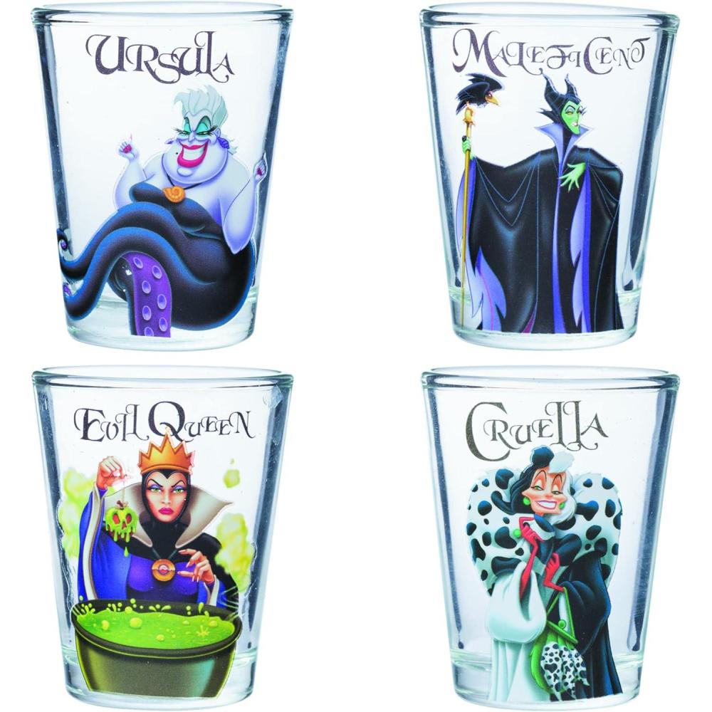 imageSilver Buffalo Disney Vintage Minnie Mouse 4 Pack Mini Glasses Set 15 OunceDisney Villains Queen