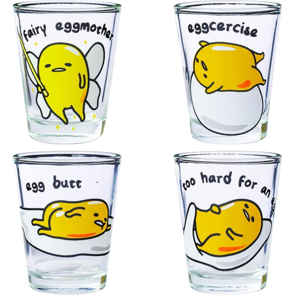 imageSilver Buffalo Disney Vintage Minnie Mouse 4 Pack Mini Glasses Set 15 OunceGudetama Egg Styles