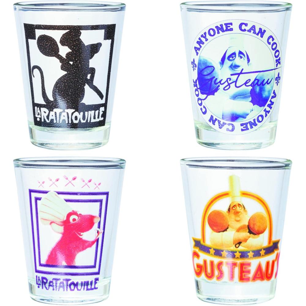 imageSilver Buffalo Disney Vintage Minnie Mouse 4 Pack Mini Glasses Set 15 OunceRatatouille