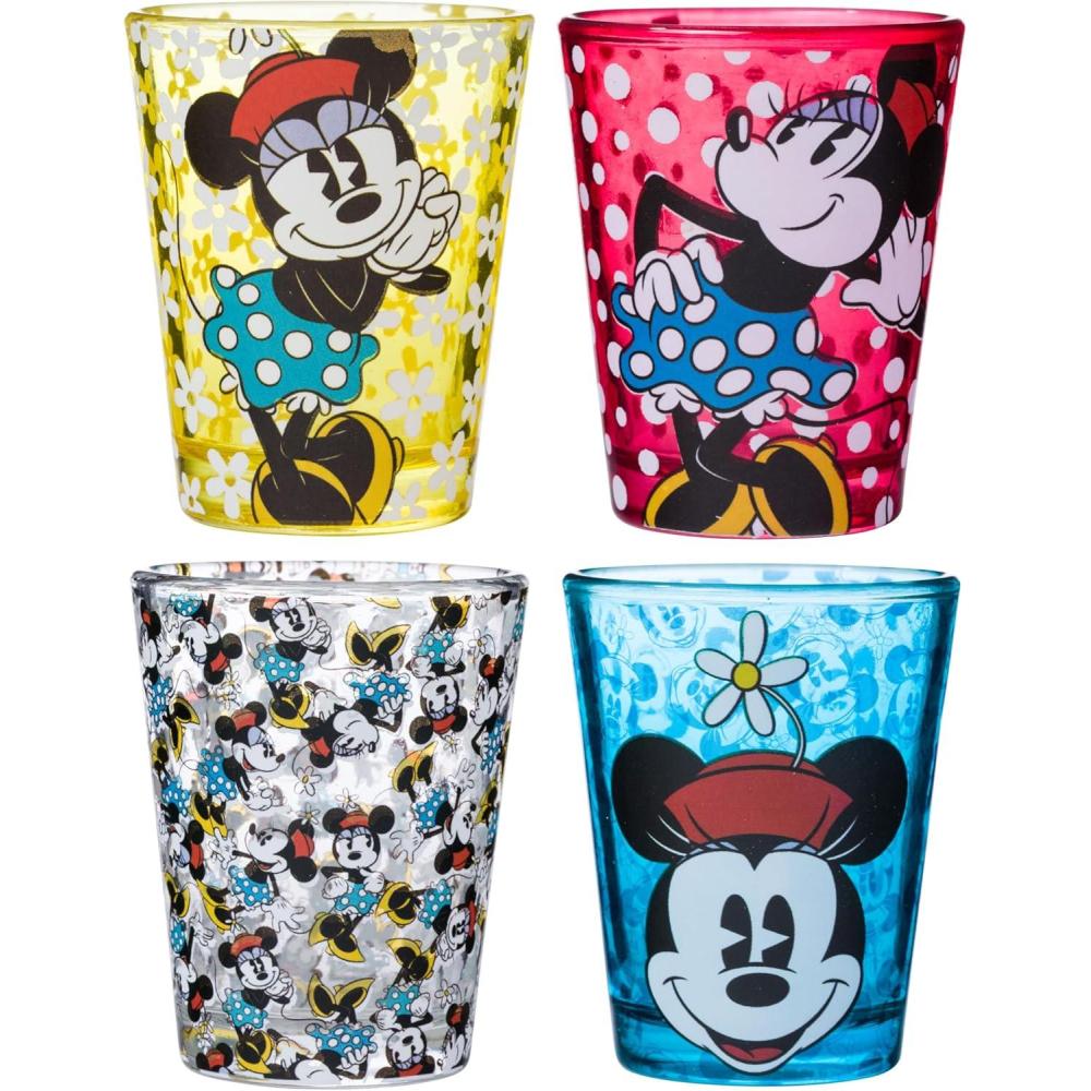 imageSilver Buffalo Disney Vintage Minnie Mouse 4 Pack Mini Glasses Set 15 OunceVintage Minnie Mouse