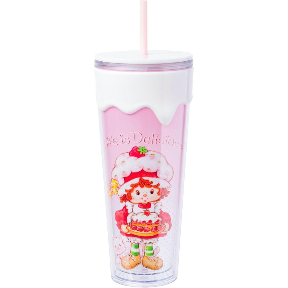 imageSilver Buffalo Disney Winnie the Pooh Eating Honey with Bees 3D Sculpted Drip Tumbler 26 OuncesStrawberry Shortcake