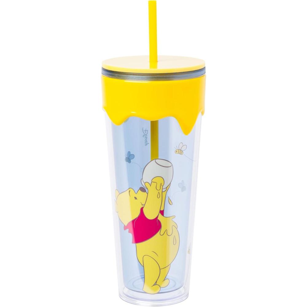 imageSilver Buffalo Disney Winnie the Pooh Eating Honey with Bees 3D Sculpted Drip Tumbler 26 OuncesWinnie the Pooh