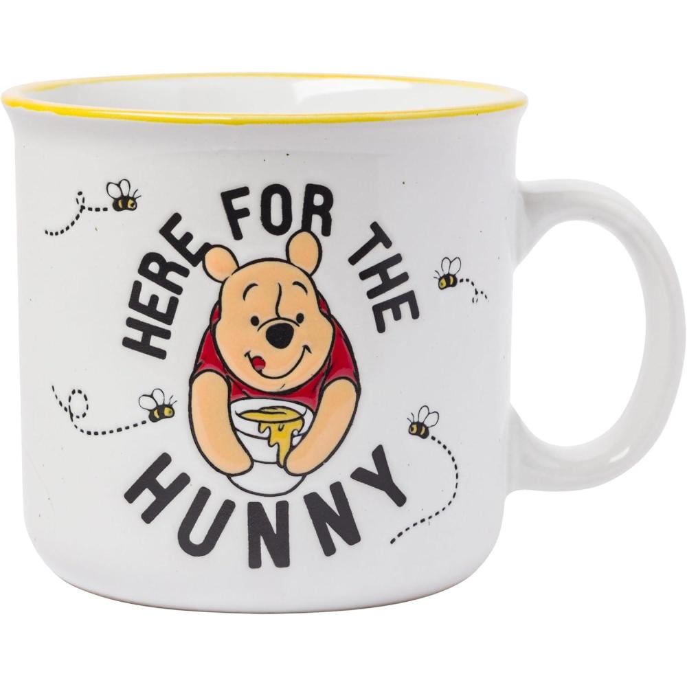 imageSilver Buffalo Disney Winnie the Pooh Here for Hunny Honey Wax Resist Ceramic Camper Mug 20 Ounces20 Ounces
