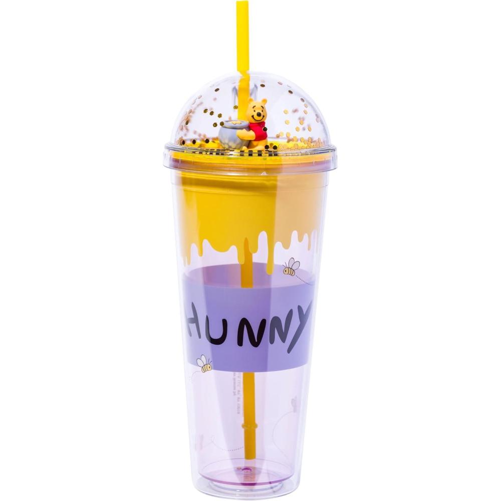 imageSilver Buffalo Disney Winnie the Pooh Hunny Travel Tumbler with Dome Top Lid 24 Ounces