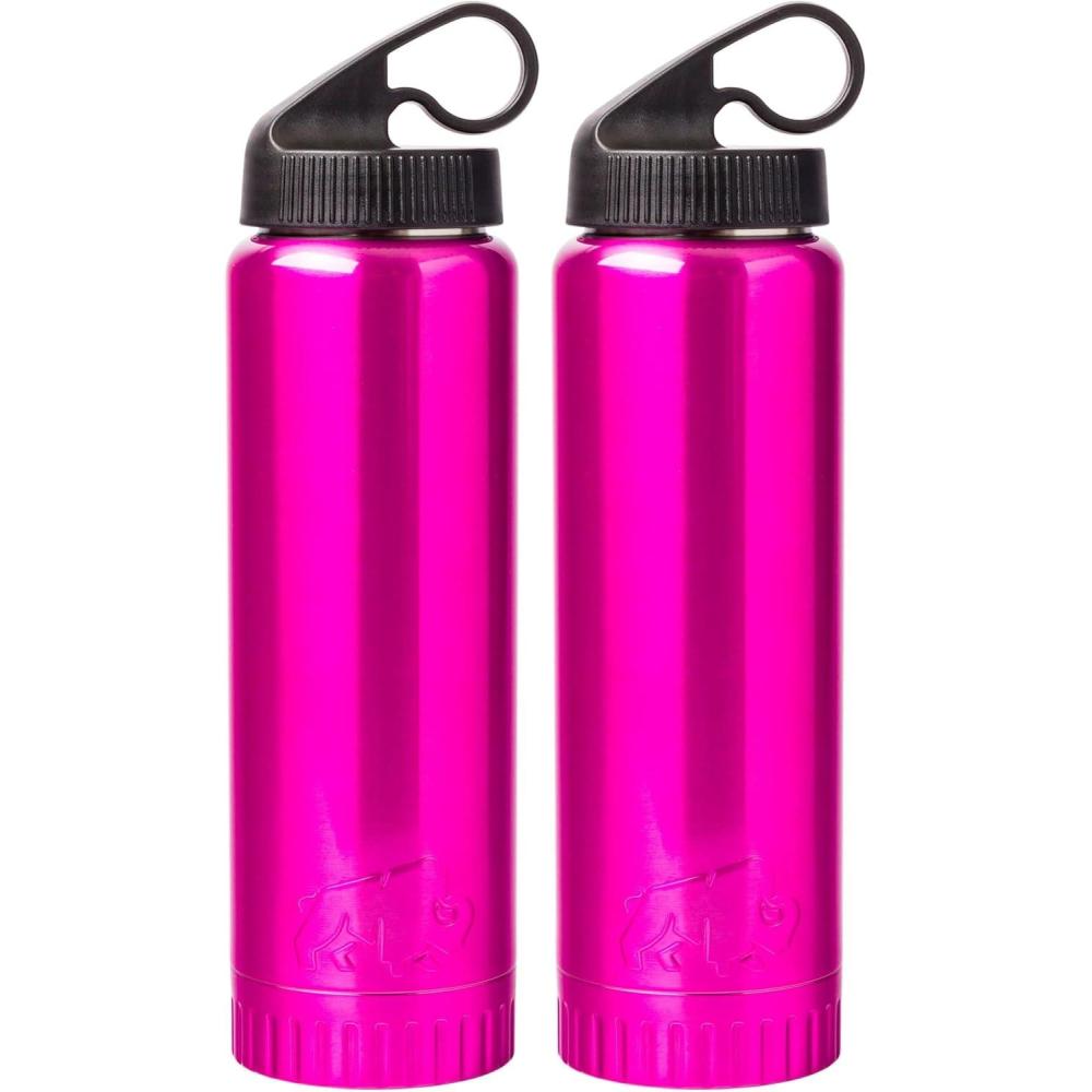 imageSilver Buffalo Double Walled Vacuum Insulated Stainless Steel Water Bottle 20ounce Rose GoldWater Bottle  Magenta