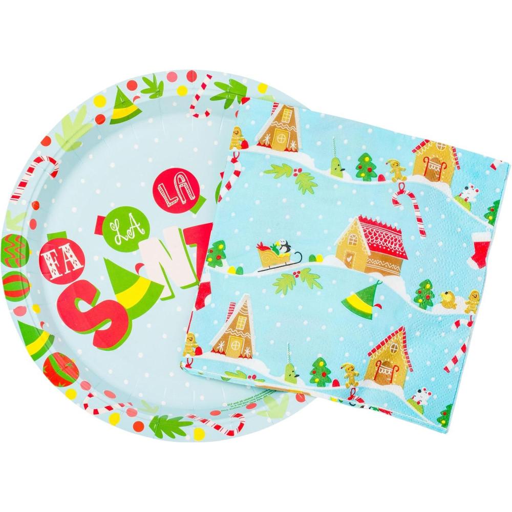 imageSilver Buffalo Friday the 13th 32 Pack Partyware Disposable Paper Plates and NapkinsBuddy the Elf Falala 32 Pack