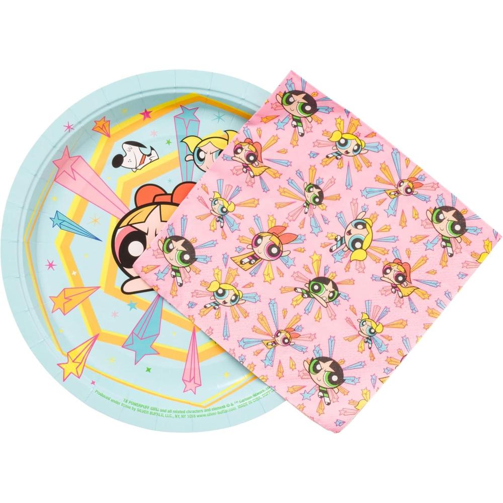 imageSilver Buffalo Friday the 13th 32 Pack Partyware Disposable Paper Plates and NapkinsPowerpuff Girls 32 Pack