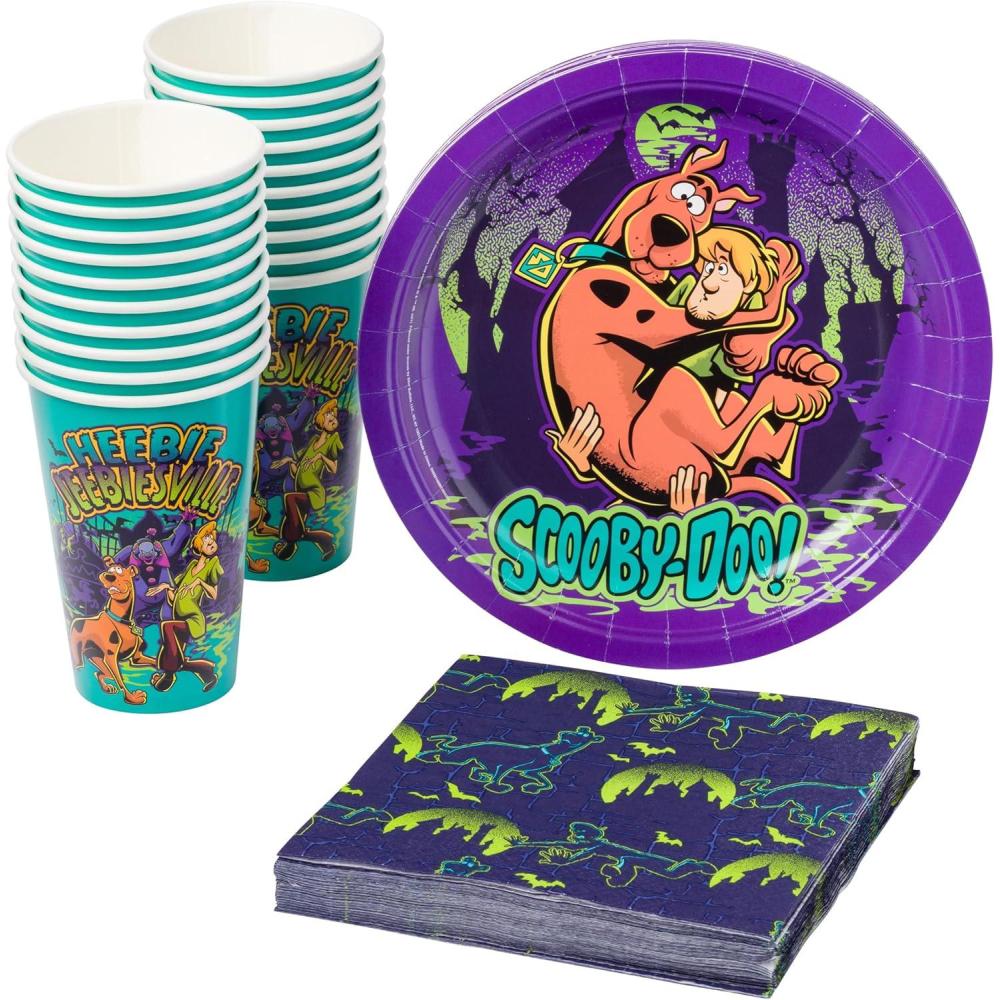 imageSilver Buffalo Friday the 13th 32 Pack Partyware Disposable Paper Plates and NapkinsScooby Doo 60 Pack