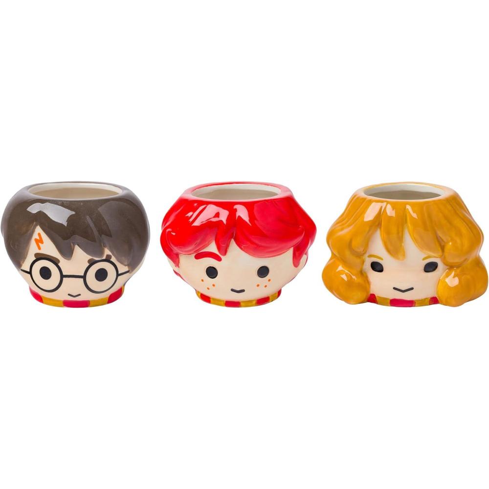 imageSilver Buffalo Friends Central Perk Logo 3 Pack Ceramic 3D Sculpted Mini Cup Set Perfect as a Sugar Cream or Milk Set 35 OuncesHarry Potter Trio