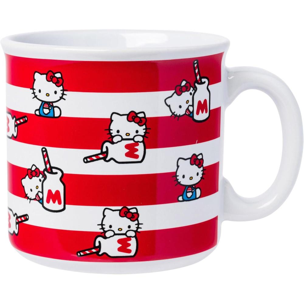 imageSilver Buffalo Happy Gilmore Golf Academy Ceramic Camper Mug 20 OuncesHello Kitty Milk and Stripes