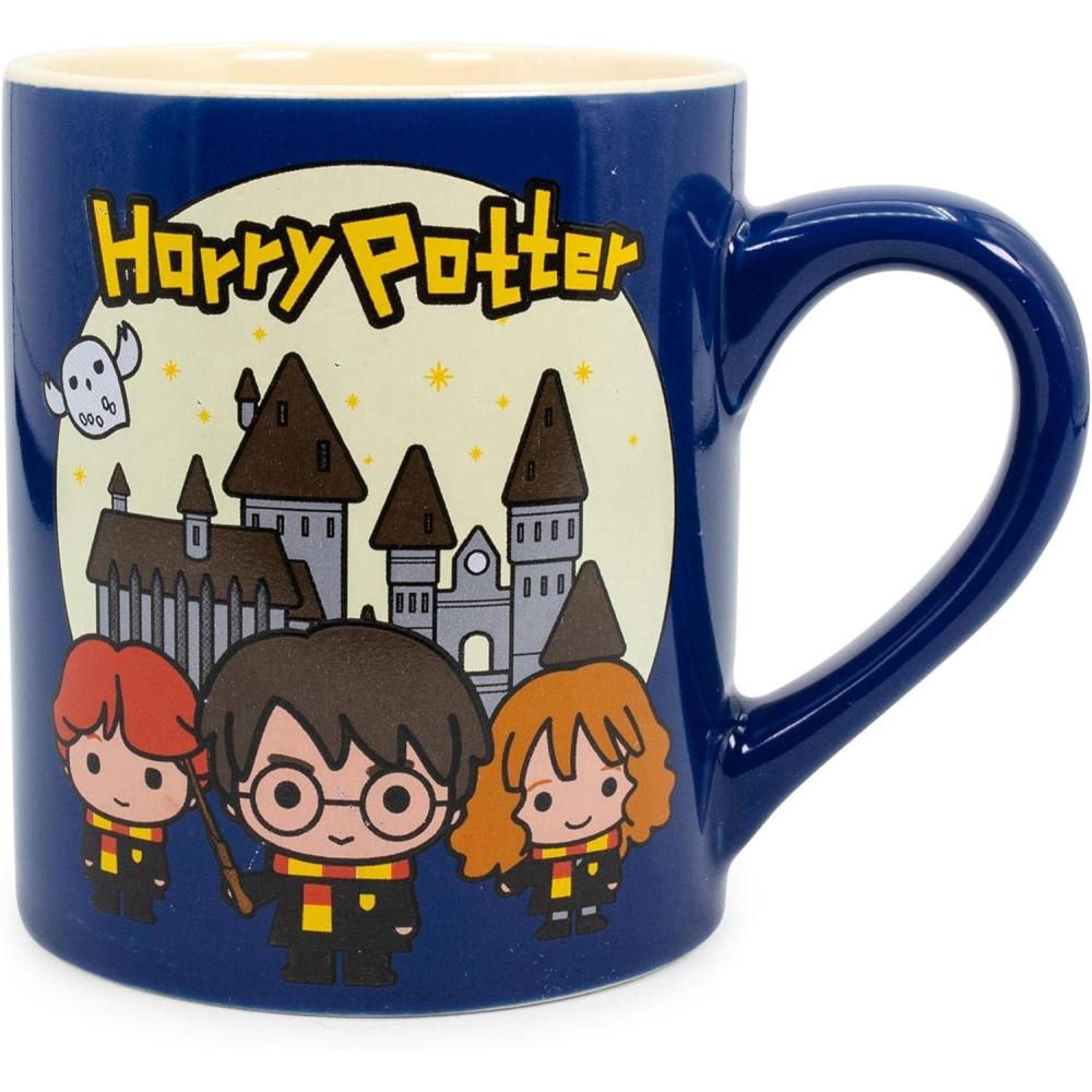 imageSilver Buffalo Harry Potter vs Malfoy Anime Style Ceramic Camper Mug 20 Ounces14oz Animated Trio Hogwarts