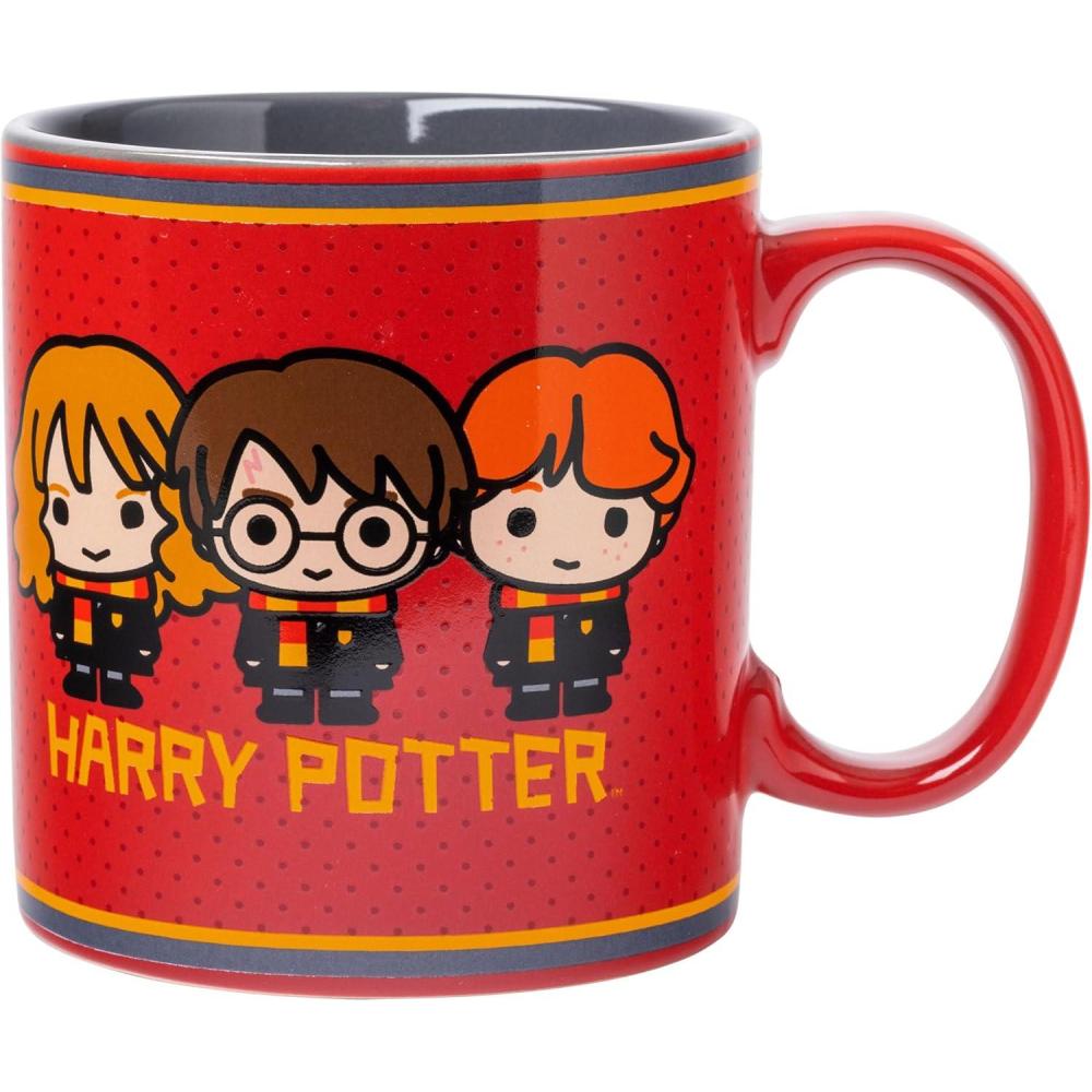 imageSilver Buffalo Harry Potter vs Malfoy Anime Style Ceramic Camper Mug 20 Ounces20oz Dots Animated Trio