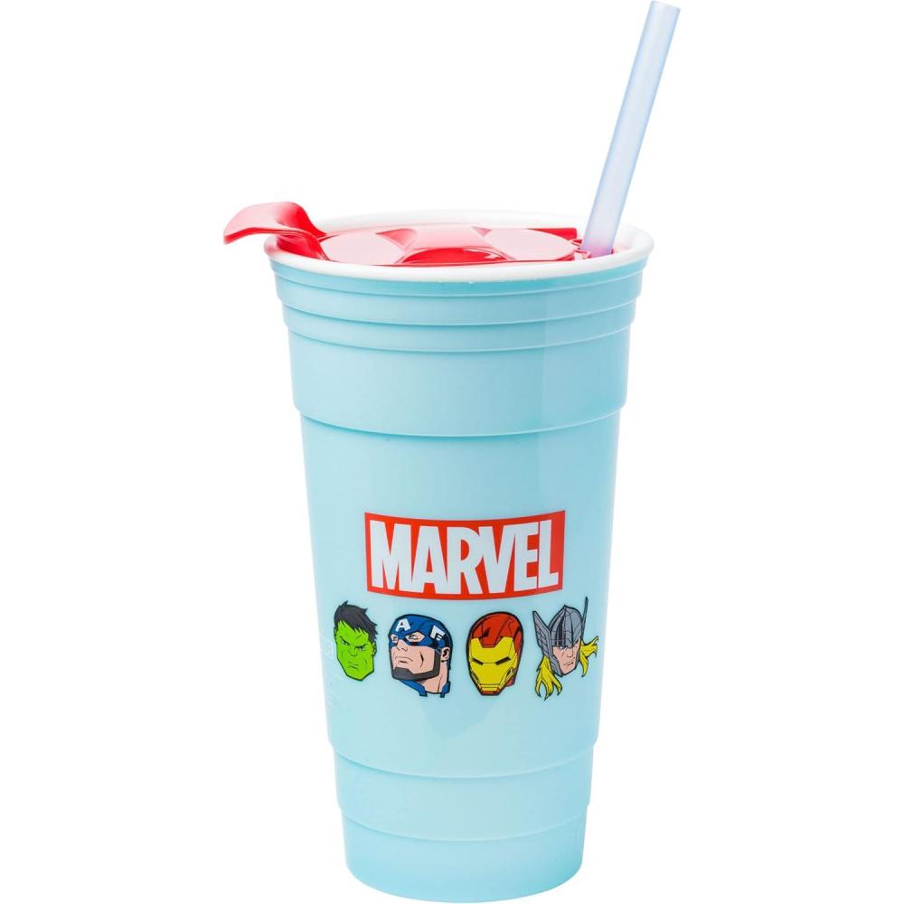 imageSilver Buffalo Hello Kitty Face Logo Plastic Tumbler with Lid and Straw 32 OuncesMarvel Comics