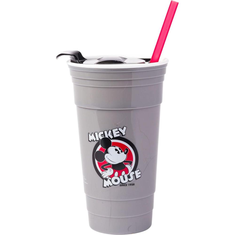 imageSilver Buffalo Hello Kitty Face Logo Plastic Tumbler with Lid and Straw 32 OuncesMickey Mouse