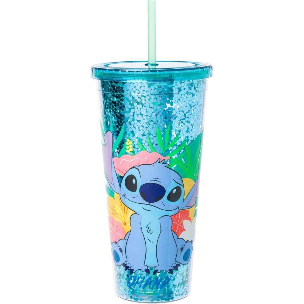 imageSilver Buffalo Lilo and Stitch Tropical Ohana Sitting 32oz Confetti Cold Cup