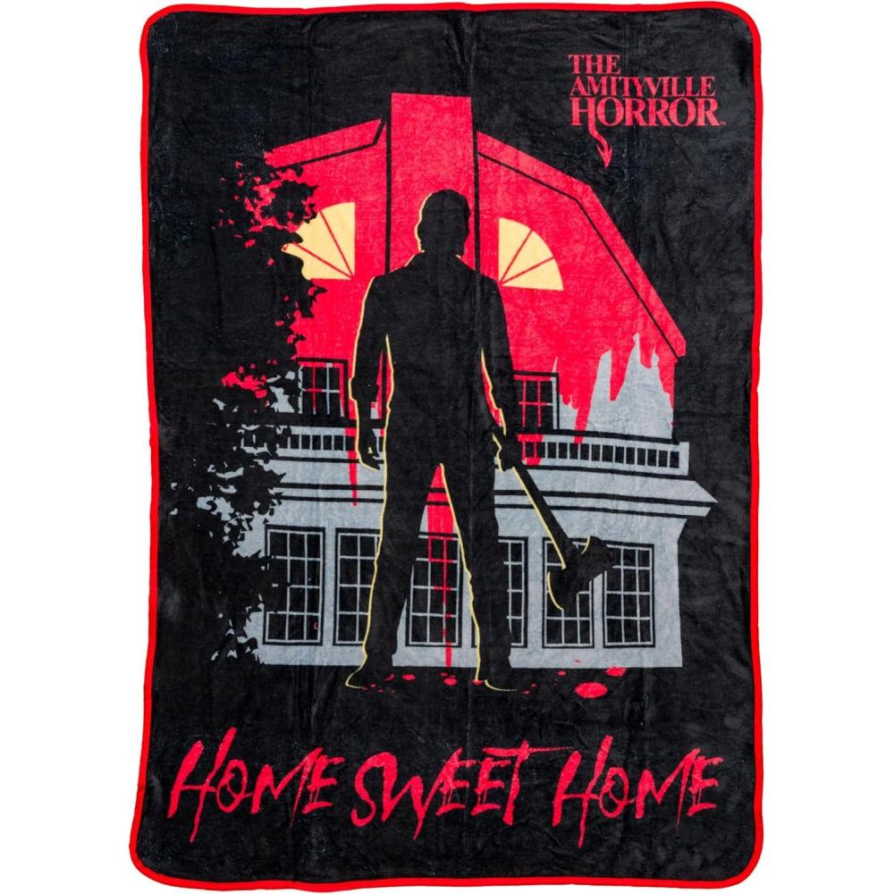 imageSilver Buffalo MGM The Amityville Horror Home Sweet Home Screen Print Plush Raschel Throw Blanket 45quot x 60quotThe Amityville Horror