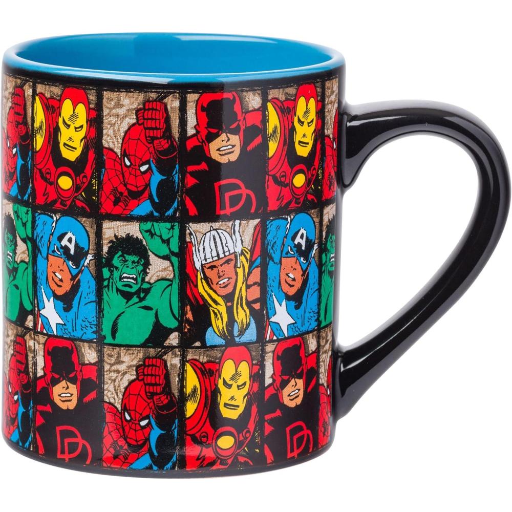 imageSilver Buffalo Marvel Deadpool Nerdin Since the 90s Ceramic Camper Mug 20 OuncesAvengers Comics Grid