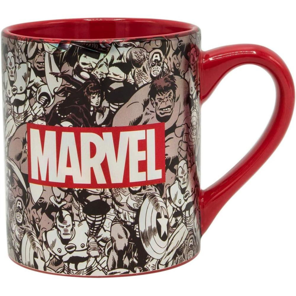 imageSilver Buffalo Marvel Deadpool Nerdin Since the 90s Ceramic Camper Mug 20 OuncesClassic Collage