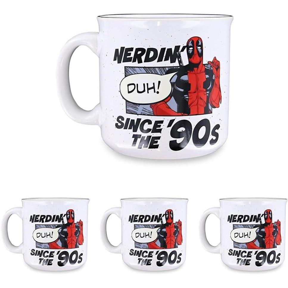imageSilver Buffalo Marvel Deadpool Nerdin Since the 90s Ceramic Camper Mug 20 OuncesMarvel Deadpool