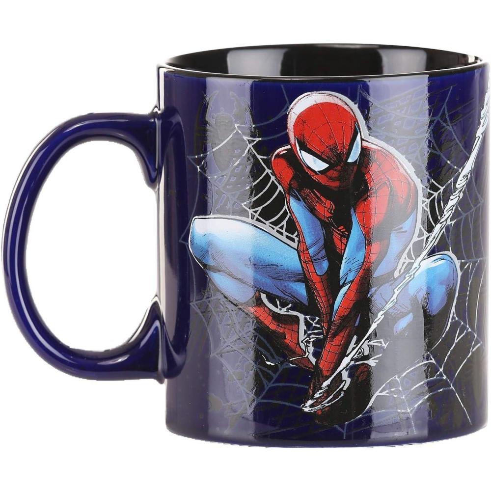 imageSilver Buffalo Marvel Deadpool Nerdin Since the 90s Ceramic Camper Mug 20 OuncesSpiderman Icon and Web